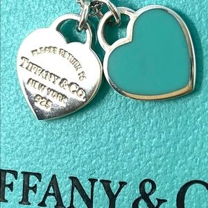 Authentic Tiffany & CO. Return To Mini Double Heart Necklace.